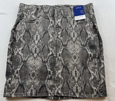 Apt. 9 Women's Mid Rise Stretch Snake Print Skirt SIze 10 NWT - Image 1 of 4