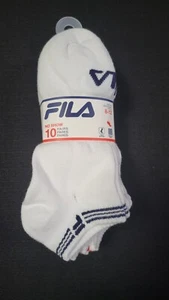Fila Mens No Show Sports casual Training -White soft socks -10 Pairs ( SZ 8-12) - Picture 1 of 7