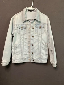 Forever 21 Women’s Jean Jacket Small Light Wash Cotton Blend Casual Streetwear - Picture 1 of 8