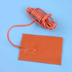 110V Car Engine Oil Pan Sump Tank Heater Mat Silicone Heating Pad Orange - Picture 1 of 4