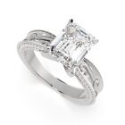 4 Ct Lab Created Radiant Cut Solitaire Diamond Engagement Ring Vs2 E White Gold