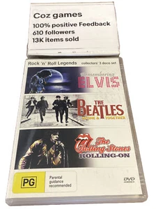 Rock 'n' Roll Legends DVD 2013 Beatles Elvis Rolling Stones Region Free 3 Doco’s - Picture 1 of 7