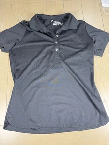 Nike Dri-Fit Polo Womens L Black Tour Performance Classic Casual Quick Dry Shirt - Picture 1 of 8