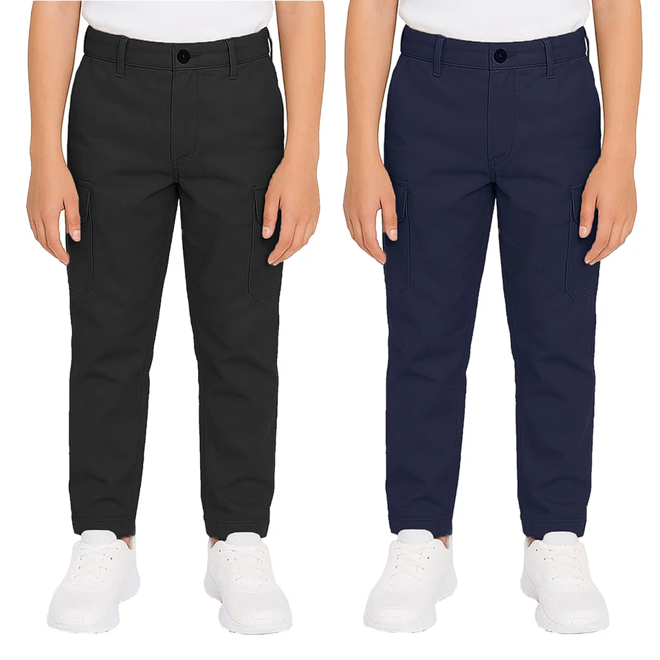 Boys Everyday Wear Super Stretch Cotton Cargo Pants (Size 8-18) 2-Pack Free Ship - Image 1 of 2