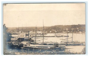 1906 Entlang der Wasserfront Hafen Jefferson LI Long Island NY, New York RPPC - Bild 1 von 4
