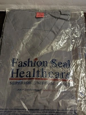 Fashion Seal Healthcare Scrub Top, Gray V-Neck, Short Sleeve Women's SZ XL - NEW - Image 1 of 4