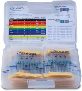 17 Values 1% Resistor Kit Assortment, 0 Ohm-1M Ohm (Pack of 525) - Picture 1 of 7