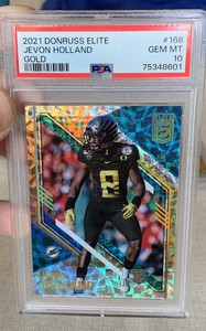 2021 Donruss Elite Gold Jevon Holland RC PSA 10 POP 1 - #9/10 - Miami Dolphins