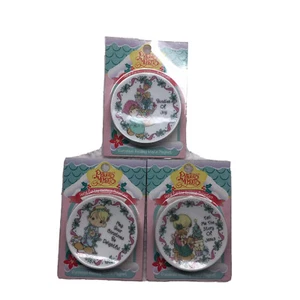 Vintage precious moments Magnet miniature Plates Lot Of 3 Holiday Collection - Picture 1 of 9