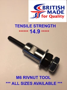 M6 - Heavy Duty High Tensile *14.9* Rivnut Rivet Nut Nutsert Tool (Made in UK) - Picture 1 of 3