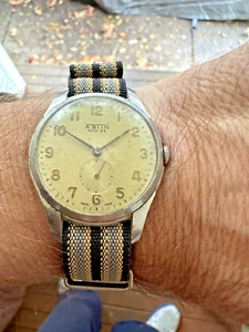 Vintage Astin Mens Mod 29 Wrist Watch Swiss made circa 1950 36mm Stainless Steel - Foto 1 di 9