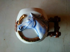 1950's Western Cowboy Horse Mug signed ceramic barn find - Picture 1 of 8