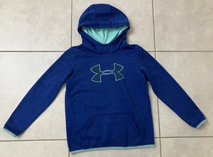 Under Armour Girls Navy Blue Hoodie Pullover ColdGear Size Youth Large L - Picture 1 of 2