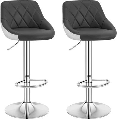 Bar Stools Set of 2, Swivel Barstools Height Adjustable Breakfast Bar Stool with - Image 1 of 4