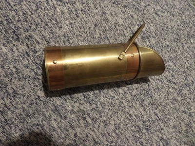 Soporte de fósforo largo vintage cobre/latón para chimenea 8" redondo colgante de pared Foto 1 de 4