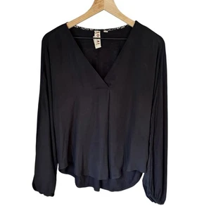 Antropologie Dolan Contessa Draped Pintuck Minimalist Black Blouse Shirt Size S - Picture 1 of 7