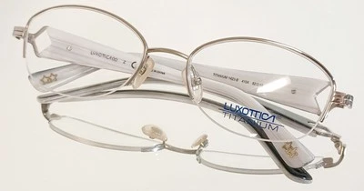 Gafas originales LUXOTTICA 4123-B 4104 PLATEADAS/NEGRAS nuevas titanio 52-18-135 Foto 1 de 4