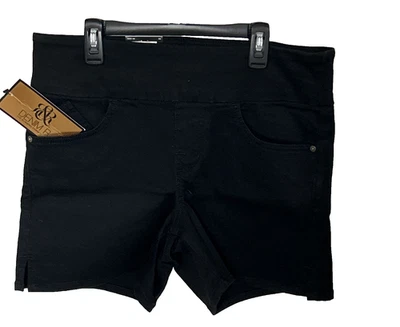 Pantalones Cortos Rock & Republic Mujer Denim Fever Elásticos 4.5" Pull On Negros Talla 12  Foto 1 de 4