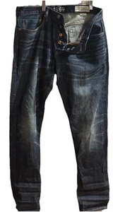 Gap 1969 Mens Jeans 34x34 Blue Kaihara Japanese Selvedge Stretch Denim Slim - Picture 1 of 11