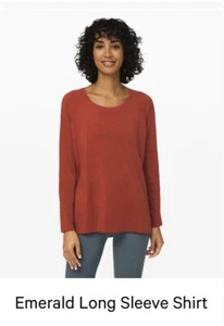 LULULEMON 🍋 Emerald Long Sleeve Shirt Magma Burnt Red Women’s Size 10 - Picture 1 of 4