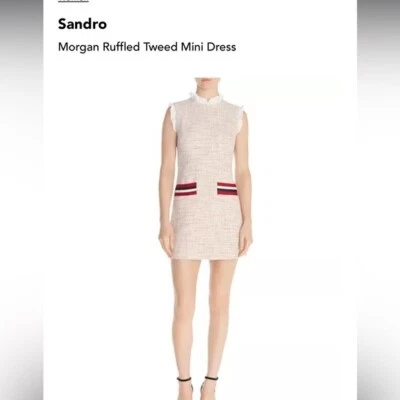 SANDRO PARIS - MINI VESTIDO DE TWEED CON VOLANTES MORGAN Foto 1 de 4