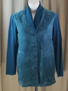 Linea by Louis Dell’Olio, Large Blue Green Suede Jacket - Picture 1 of 6