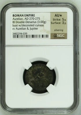 Roman Empire Aurelian AD270-275 Double Denarius NGC - Image 1 of 2