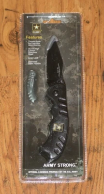 Cuchillo plegable táctico del ejército de Estados Unidos nuevo en paquete Foto 1 de 4