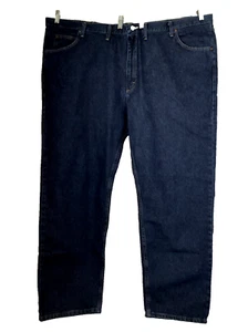 WRANGLER 5 STAR REGULAR FIT STRAIGHT Dark Wash Blue Denim Jeans Sz. 52/32 - Picture 1 of 9