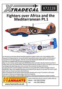Xtra Decals 1/72 FIGHTERS OVER AFRICA and the MEDITERRANEAN Part 1 - Picture 1 of 1