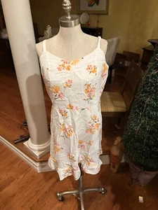 Old Navy XL Misto Lino Smanicato Spaghetti Strap Cami prendisole in Floreale - Foto 1 di 6