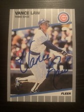 1989 Fleer #430 Vance Law Chicago Cubs Signed Card Autographed