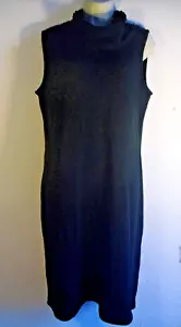 QVC Nina Leonard Black Knit Sleeveless Midi Dress With Cowl Neck.Acrylic.Size XL - Picture 1 of 5