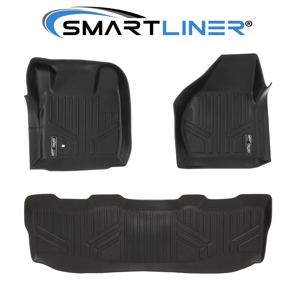 SMARTLINER Custom Fit Floor Mats Liner Set 2008-2010 Ford Super Duty Crew Cab - Image 1 of 4