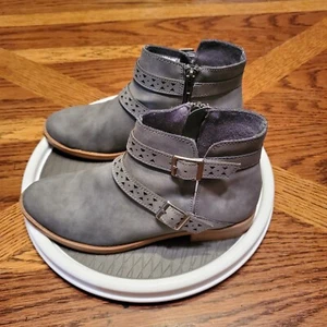 American Eagle Ankle Boots Side Zip Strappy Gray Womens 7.5 - Picture 1 of 15