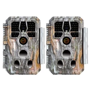 2er Pack Trail Wildkameras 48MP 1296P 100ft No Glow Wasserdicht Nachtsichtkamera - Bild 1 von 7