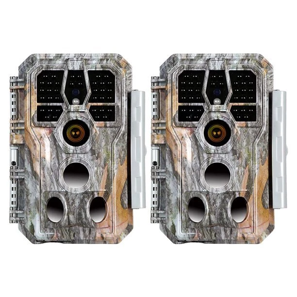 2-Pack Trail Game Cameras 48MP 1296P 100ft No Glow Waterproof Night Vison Camera