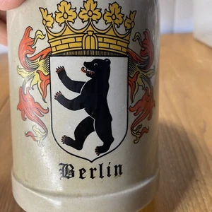 Gray German Berlin Coat Of Arms Stonewear Beer Stein. As Is - Picture 1 of 10