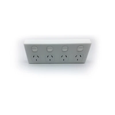 4 Gang GPO Quad Power Point Outlet 5x Bulk 3 Pin Socket Outlet with Switches - Image 1 of 4