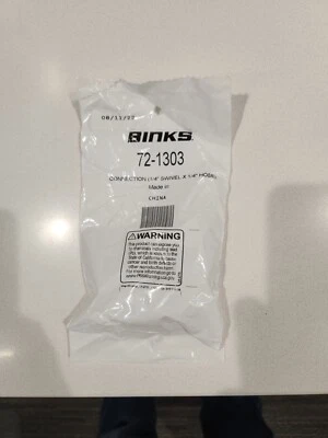 Binks 72-1303 1/4" Swivel Connector x 1/4" Hose Fitting - Lot of 10pcs - Image 1 of 2