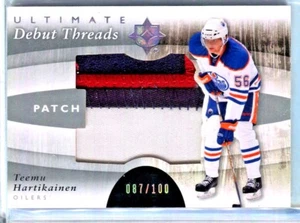 Teemu Hartikainen 2011-12 UD Ultimate Collection Debut Threads 3Clr Patch#87/100 - Picture 1 of 1