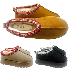 STIVALI PANTOFOLE DONNA SLIP ON IN OUT DOOR DONNA PLATEAU CALDI COMODI PELLICCIA SINTETICA - Foto 1 di 18