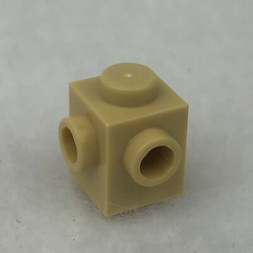 LEGO 26604 Tan Brick, Modified 1 x 1 with Studs on 2 Sides, Adjacent (x4)