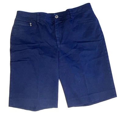Pantalones Cortos Lauren Ralph Lauren Para Mujer 10 Azul Chino Frente Plano Preppy Golf Informales Foto 1 de 4
