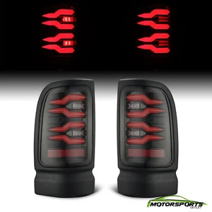 For 94-01 Dodge Ram 1500/94-02 Ram 2500/3500 LUXX-Series Black Red Tail Lights - Foto 1 di 11