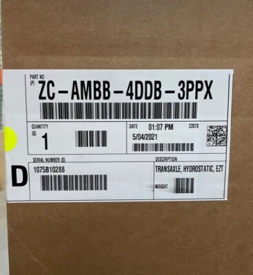 HYDRO GEAR TRANSMISSION TRANSAXLE OEM Hydro Gear RH EZT Transmission 918-04432B, ZC-AMBB-4DDB-3PPX