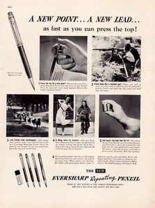 Print Ad Eversharp Pencil 1937 Full Page Large Magazine 10.5"x13.5" - Picture 1 of 1