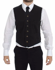 Dolce & Gabbana Black Cotton Viscose Dress Vest Men's Blazer Authentic - Picture 1 of 6