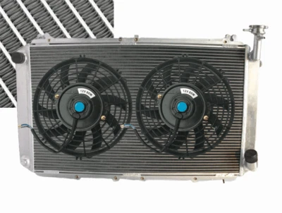 3Row Aluminium Radiateur+Fans pour Nissan Y60 PATROL GQ 4.2L Petrol 1987-1997 MT - Immagine 1 di 4