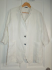 VIVID white linen blazer with 3/4 sleeevs. size L fits a UK 16